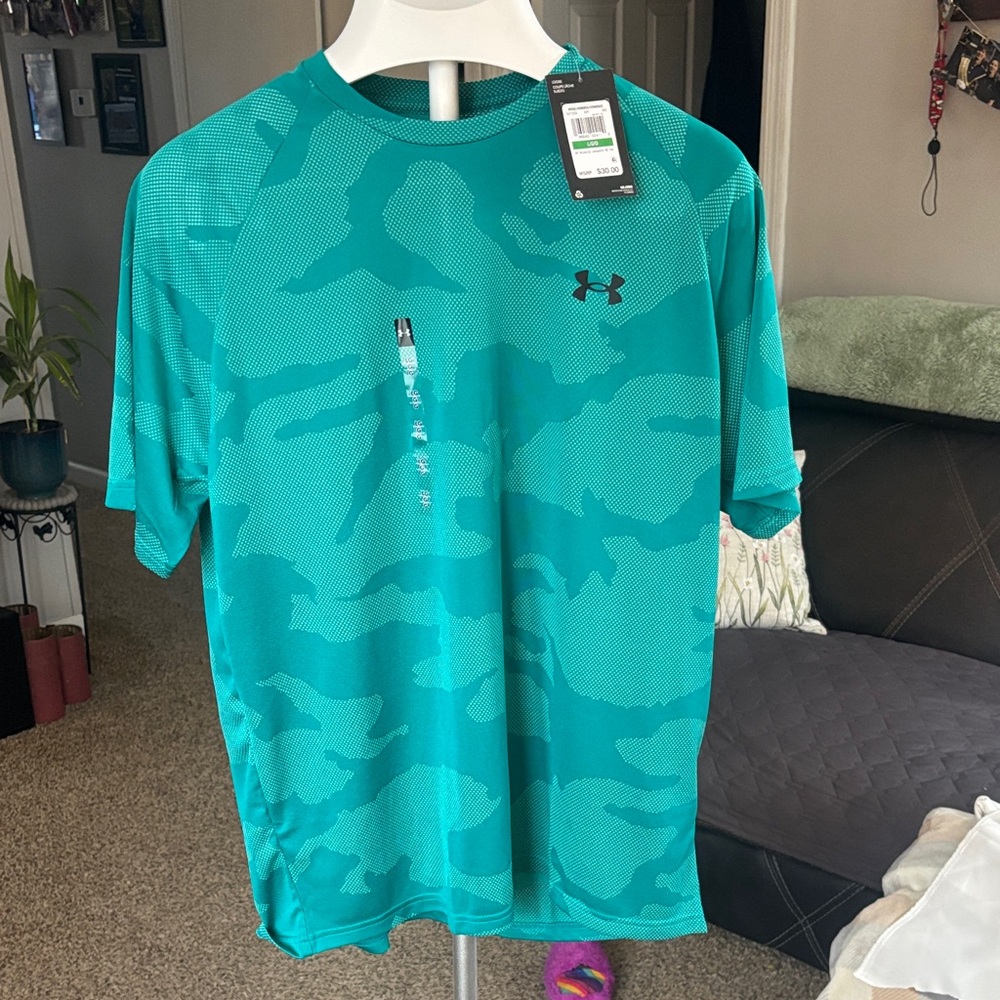 Under Armour Men's Teal Shirt Size L